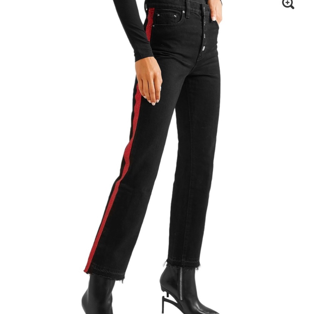 Red Glitter Stripe Amiri Jeans